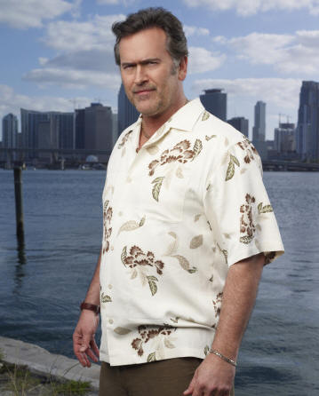 BURN NOTICE -- Pictured: Bruce Campbell as Sam Axe -- USA Network Photo: Justin Stephens 