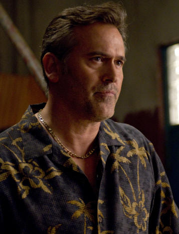 BURN NOTICE -- "Double Booked" Episode 208 -- Pictured: Bruce Campbell as Sam Axe -- USA Network Photo: Glenn Watson 