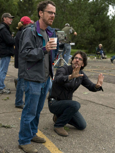Ethan and Joel Coen on the set of 'A Serious Man.'