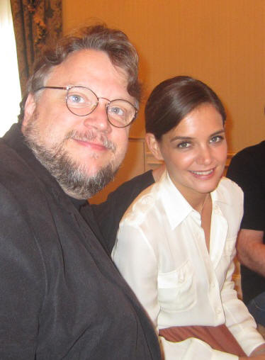 Guillermo del Toro and Katie Holmes at the New York press day for 'Don't Be Afraid of the Dark' at the Waldorf Astoria Hotel, August 9, 2011.  Photo copyright 2011 Jay S. Jacobs. 