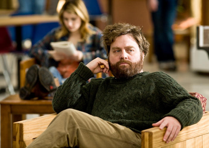 Emma Roberts (background) and Zach Galifianakis (foreground) star in writer/directors Anna Boden and Ryan Fleck's IT'S KIND OF A FUNNY STORY, a Focus Features Release.