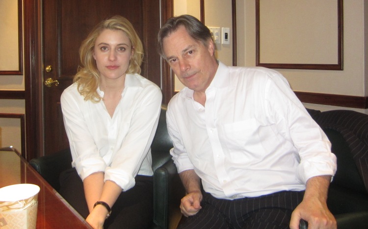 Greta Gerwig and Whit Stillman at the New York press day of "Damsels in Distress" April 2, 2012.