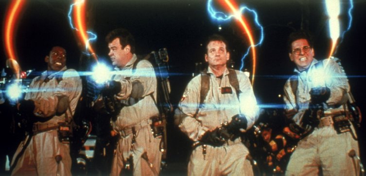 Ernie Hudson, Dan Aykroyd, Bill Murray and Harold Ramis in 'Ghostbusters.'