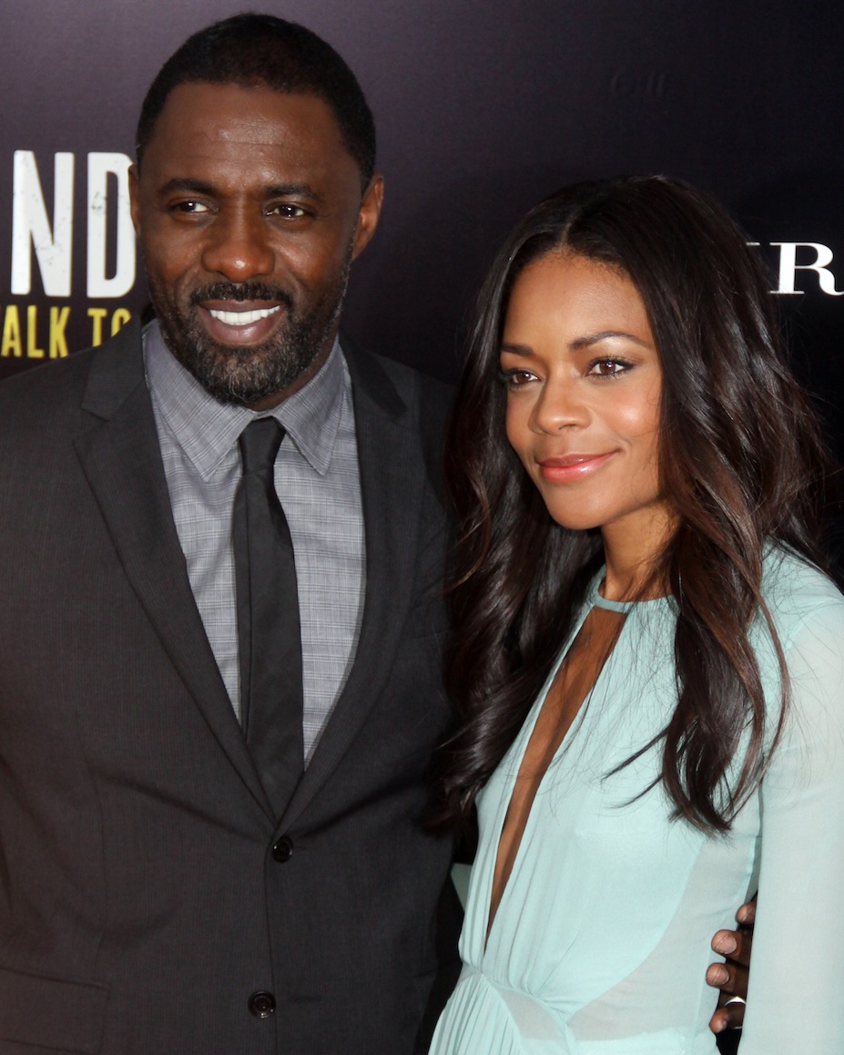 Idris Elba and Naomie Harris in New York discussing "Mandela: The Long Walk To Freedom"