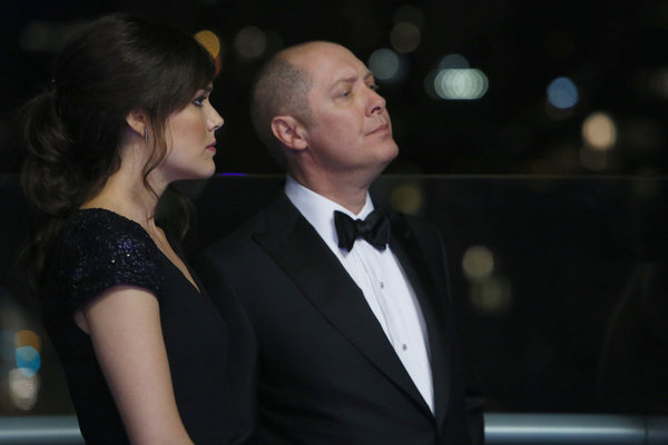 THE BLACKLIST -- "The Freelancer" Episode 101 -- Pictured: (l-r) Megan Boone as Elizabeth Keen, James Spader as Raymond 'Red' Reddington -- (Photo by: Will Hart/NBC)