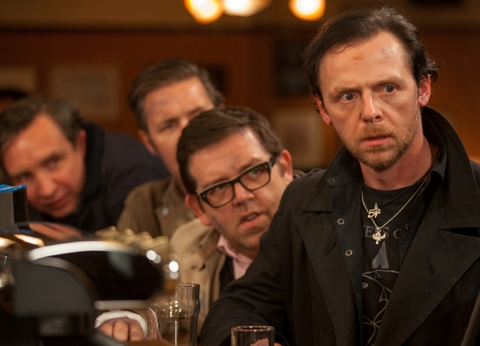 (l to r) Eddie Marsan as Peter, Paddy Considine as Steven, Nick Frost as Andy, and Simon Pegg as Gary in Edgar Wright's THE WORLD'S END, a Focus Features release.