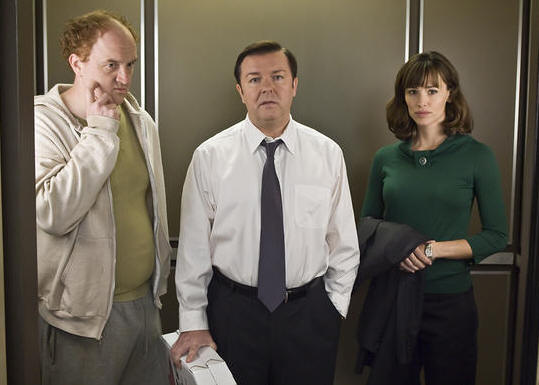 Louis C.K., Ricky Gervais and Jennifer Garner in 'The Invention of Lying.'