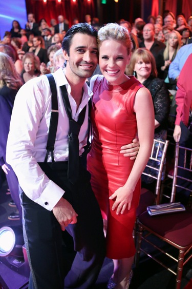 Gilles Marini and Katie Leclerc of SWITCHED AT BIRTH on the set of DANCING WITH THE STARS.