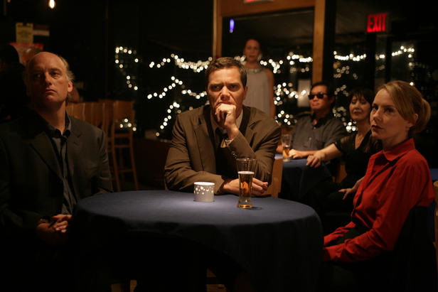 Frank Wood, Michael Shannon and Amy Ryan in 'The Missing Person.'