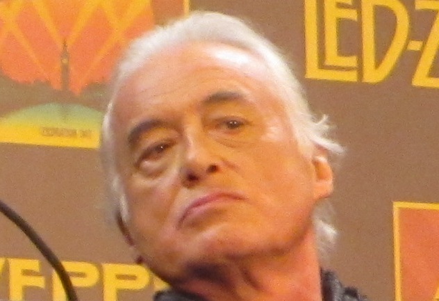 Jimmy Page of Led Zeppelin at the New York Museum of Modern Art press conference for the release of Celebration Day. 