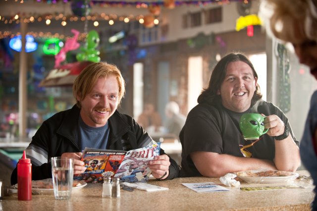 Simon Pegg and Nick Frost in the movie PAUL.