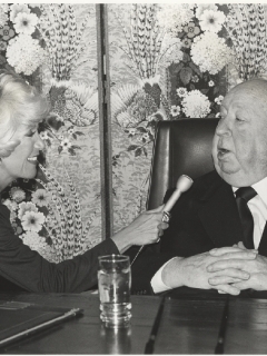 Rona Barrett with Sir Alfred Hitchcock