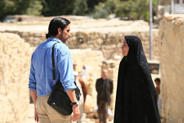 Jim Caviezel and Shohreh Aghdashloo in 'The Stoning of Soraya M.'