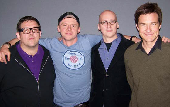 Nick Frost, Simon Pegg, Greg Mottola and Jason Bateman at the New York press day for PAUL.