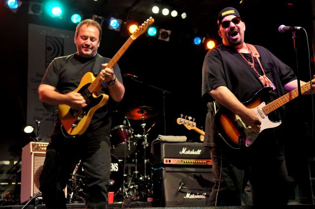 Jim Babjak, Dennis Diken and Pat DiNizio of The Smithereens - Carteret Park - Carteret, NJ - September 4, 2010 - photo by Jim Rinaldi  2010