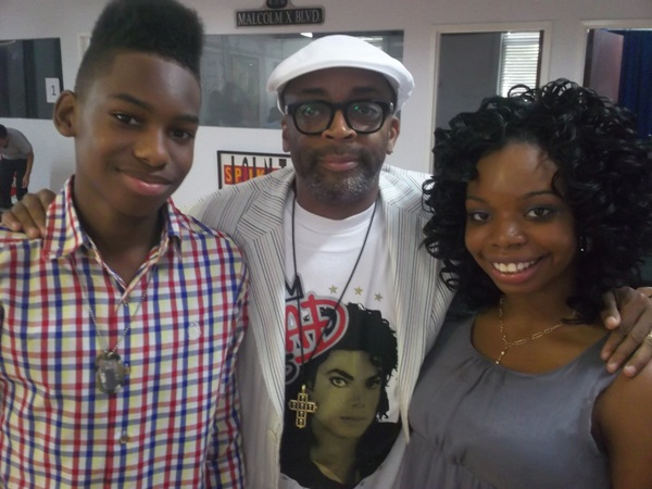Jules Brown, Spike Lee and Toni Lysaith at the Forty Acres and a Mule Filmworks production office for the press day for 'Red Hook Summer.'